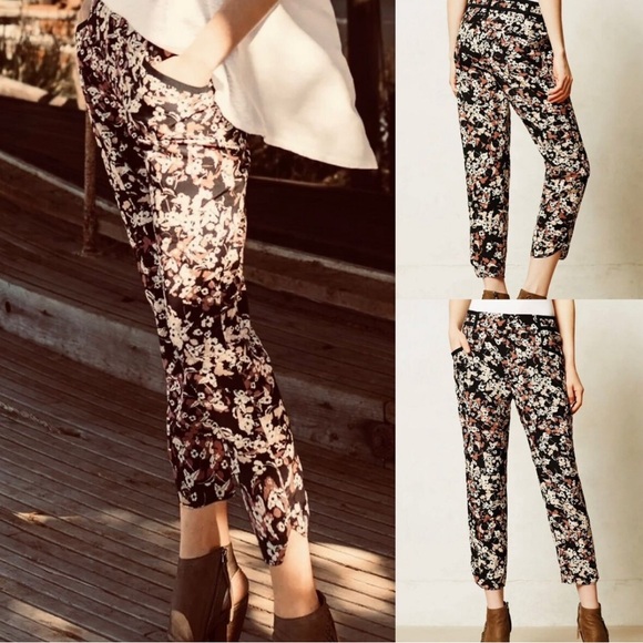 Anthropologie Cartonnier Nassella Floral Ankle Crop Trouser Pant size 14 - Picture 9 of 9
